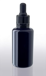 Violettglasflasche 30 ml mit Pipettenmontur