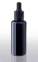 Violettglasflasche 50 ml mit Pipettenmontur
